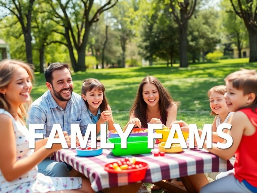 Familie veselă petrecând timp împreună în parc.